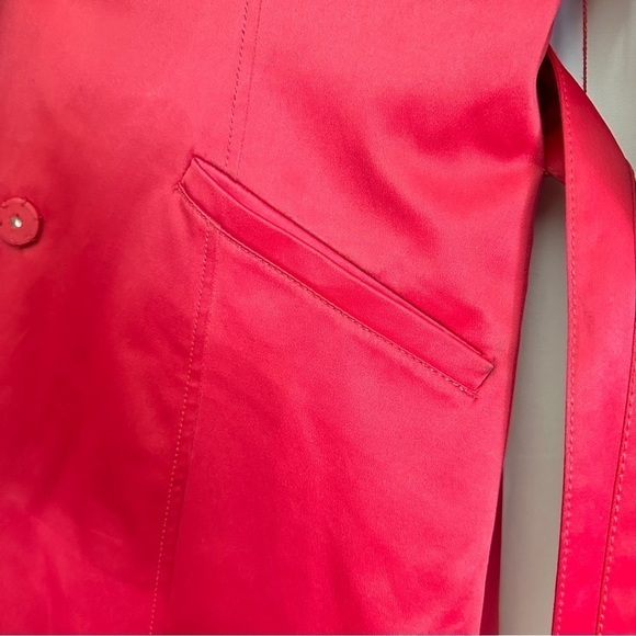 Kenneth Cole New York Women’s Red Mid Length Jacket Trench Coat Wide Collar sz S - Picture 15 of 15